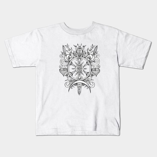 Crescents and Leaves Kids T-Shirt by NicoleWhelan